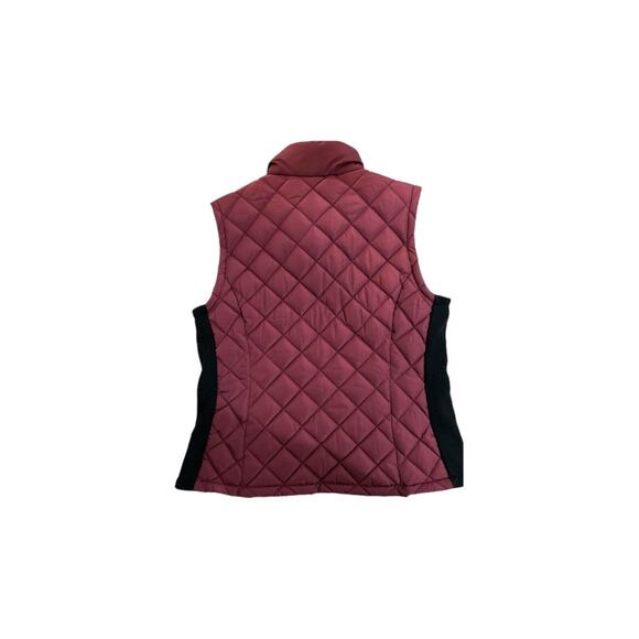 Andrew Marc Vest Women's Size L Red Burgundy Puffer Quilted Zipper Pockets - Picture 9 of 10